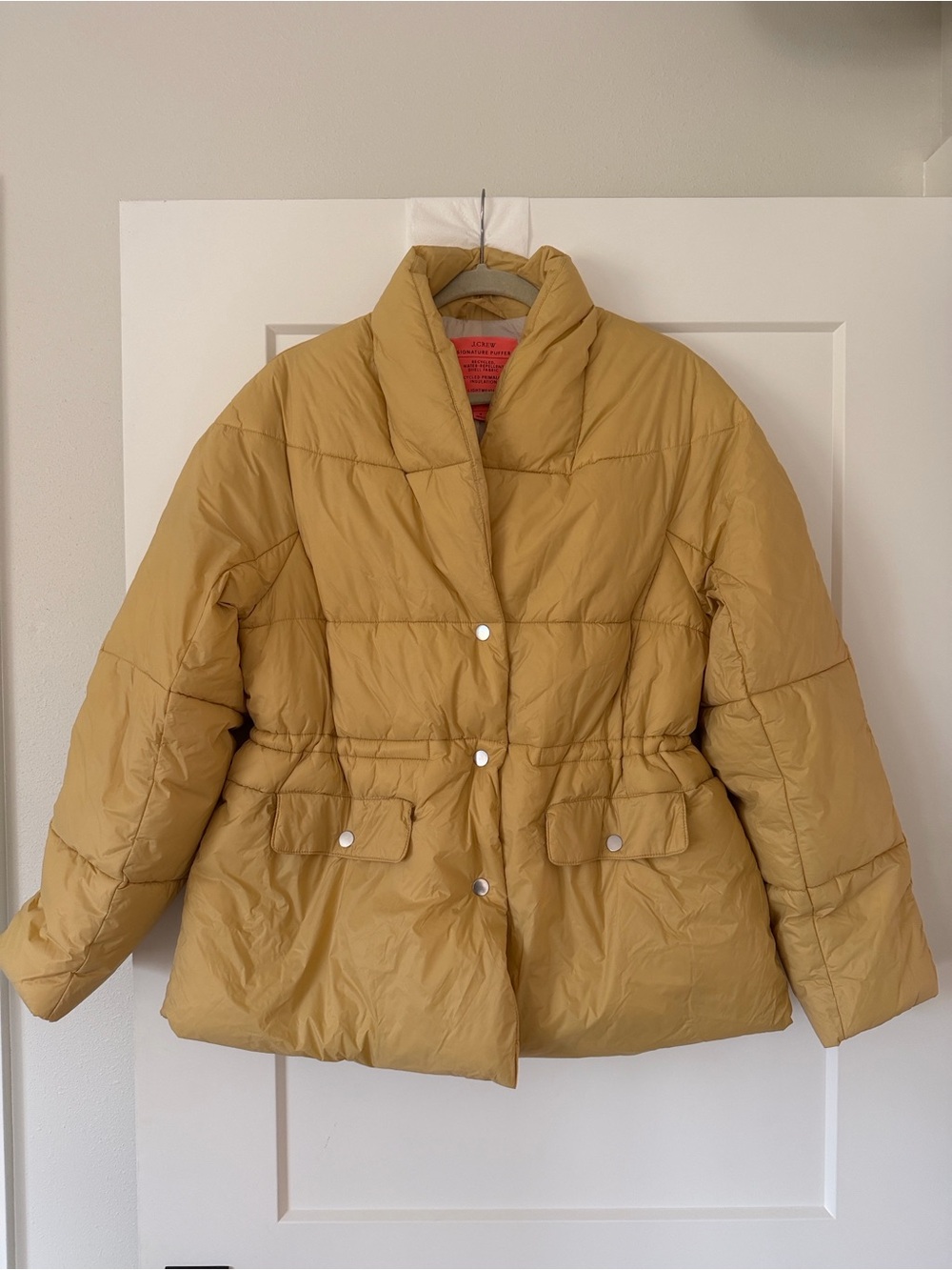 J. Crew Mustard Quilted Puffer Jacket